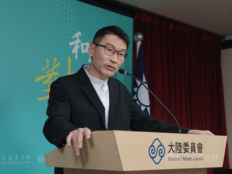 MAC deputy head and spokesperson Liang Wen-chieh speaks at a regular news briefing in Taipei on Thursday. CNA photo Sept. 3, 2026