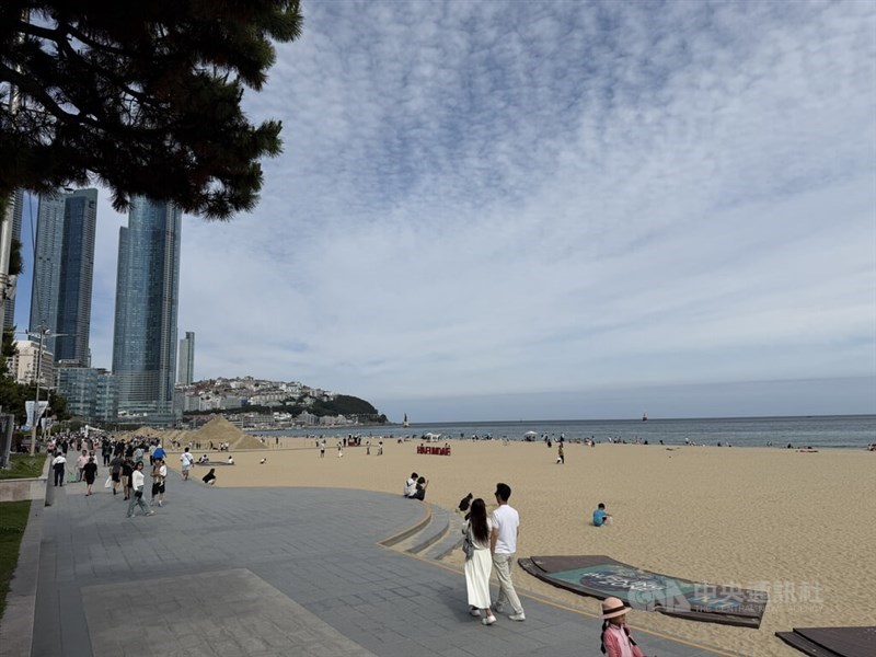Busan's Haeundae Beach. CNA photo Sept. 6, 2026