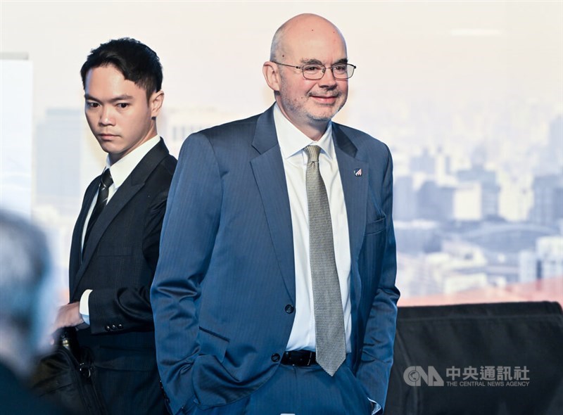 American Institute in Taiwan Director Raymond Greene (right) attends the 2026 Taipei Security Dialogue in Taipei on Wednesday. CNA photo Sept. 9, 2026
