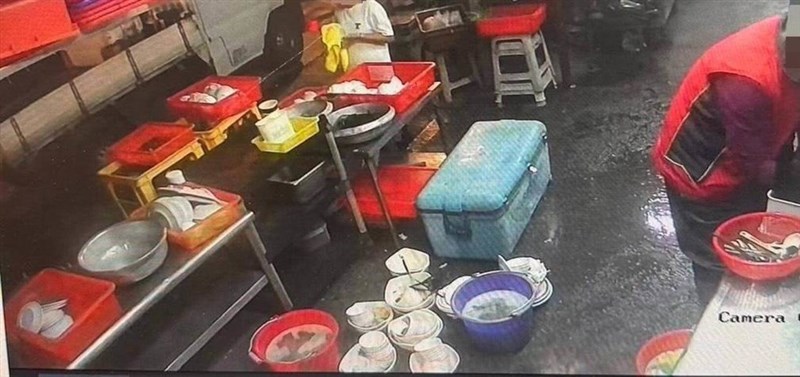 Dishes are left on the ground at a restaurant where workers from Vietnam, including minors, were forced to work. Photo courtesy of the National Immigration Agency