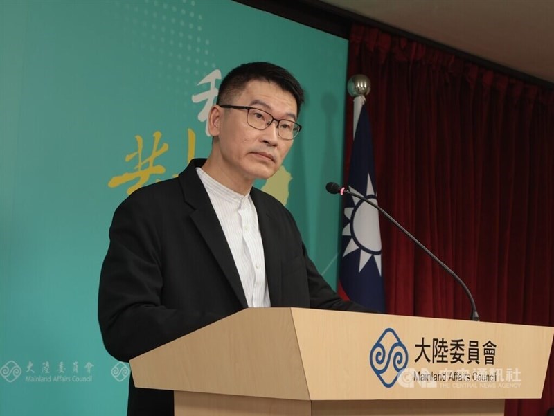 MAC deputy head and spokesperson Liang Wen-chieh speaks at a regular news briefing in Taipei on Thursday. CNA photo Sept. 17, 2026