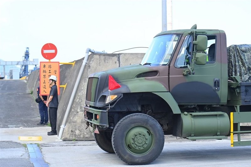 A military truck is seen at the site of a disaster response exercise in Hualien County. Photo courtesy of the Executive Yuan
