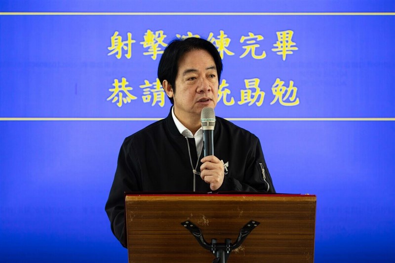 President Lai Ching-te speaks during his inspection of precision-missile live-fire drills in Pingtung County on Friday. Photo courtesy of the Presidential Office Sept. 18, 2026