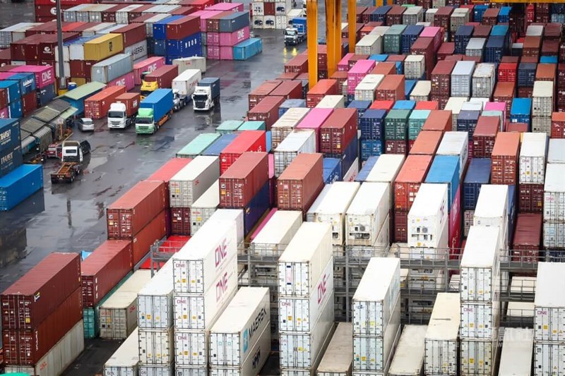 Containers fill a Port of Keelung terminal in this undated photo. CNA file photo