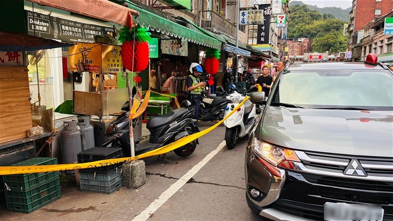 The scene of the incident is cordoned off by police. Photo courtesy of local authorities