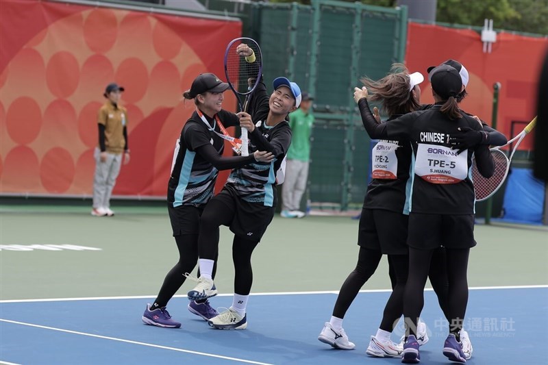 Taiwan's women's team players in soft tennis. CNA photo Sept. 21, 2026