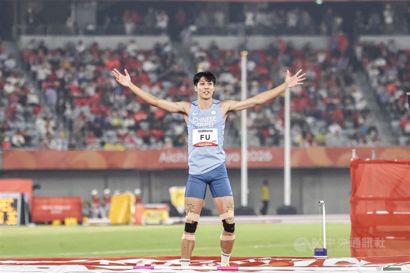 Taiwanese high jumper Fu Chao-hsuan. CNA photo Sept. 27, 2026