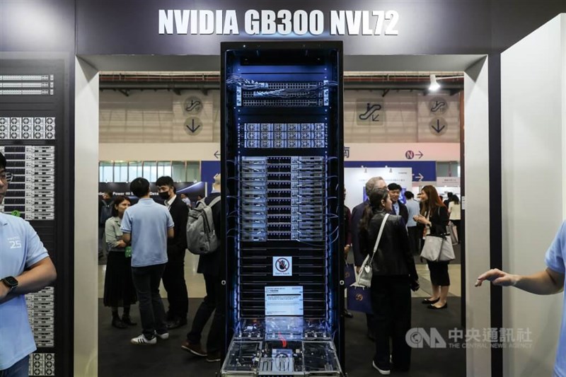 Nvidia's GB300 NVL72 rack-scale AI platform. CNA file photo