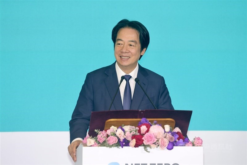 President Lai Ching-te speaks at the opening of the Energy Taiwan and Net-Zero Taiwan exhibitions in Taipei on Wednesday. CNA photo Oct. 14, 2026