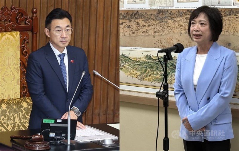 Democratic Progressive Party Taichung mayoral candidate Ho Hsin-chun (right) and opposition Kuomintang's candidate Johnny Chiang (left). CNA composite photo