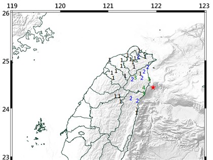 Magnitude 4.6 earthquake jolts northeastern Taiwan