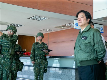 President Lai boards coast guard vessel to observe coastal defense