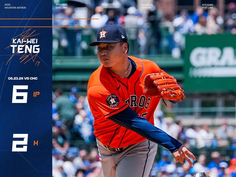 Taiwan's Teng gives season-best start in Astros' 3-0 win over Cubs