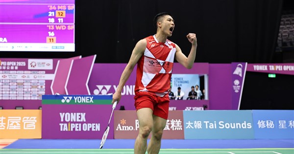 Taiwan's top two male shuttlers to face off in 1st round of Malaysia Open