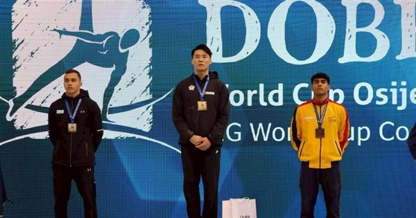 Taiwanese gymnast Tang wins gold in horizontal bar at Osijek World Cup