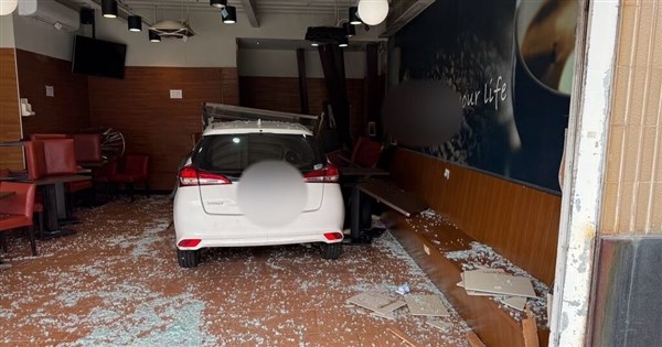 Man dies after elderly driver crashes into coffee shop in Miaoli