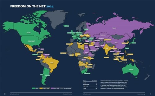 Taiwan raih peringkat 1 di Asia dan 7 secara global untuk kebebasan internet