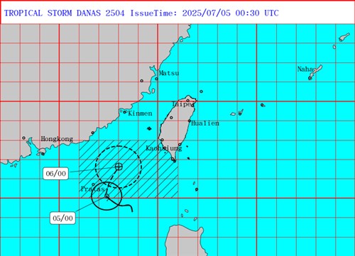 Taiwan keluarkan peringatan laut untuk Badai Tropis Danas