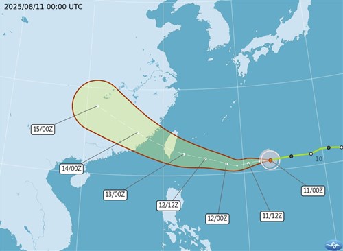 Badai Tropis Podul dekati Taiwan
