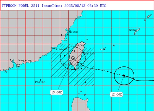 Taiwan keluarkan peringatan darat untuk Taifun Podul