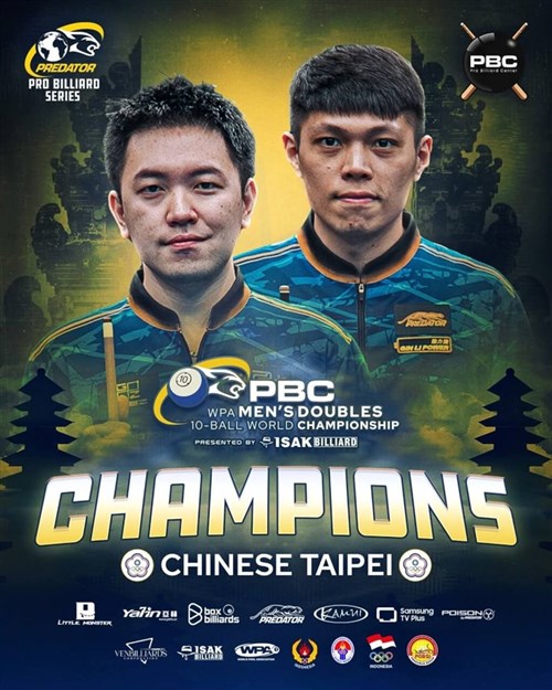 Tim Taiwan juarai gelar perdana dunia ganda putra biliar 10-ball di Indonesia