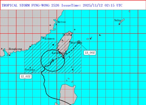 Badai Tropis Fung-Wong melemah saat mendekati Taiwan selatan