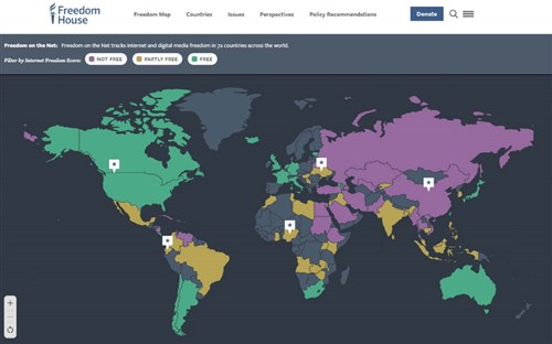 Taiwan raih peringkat teratas di Asia, ke-7 di dunia untuk kebebasan internet