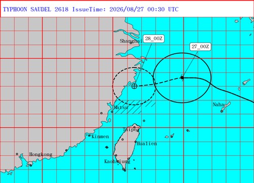 Taiwan keluarkan peringatan laut untuk Taifun Saudel