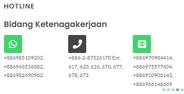 Nomor telepon pengaduan KDEI Bidang Ketenagakerjaan.