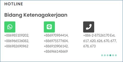 Nomor-nomor pengaduan saluran siaga Ketenagakerjaan KDEI. (Sumber Foto : KDEI)
