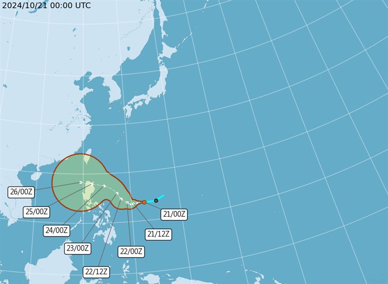 Grafik: CWA (UTC, atau waktu Zulu, adalah delapan jam di belakang Taipei)