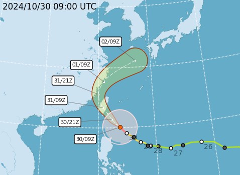 UTC berada delapan jam di belakang waktu Taipei. (Sumber Grafis : CWA)