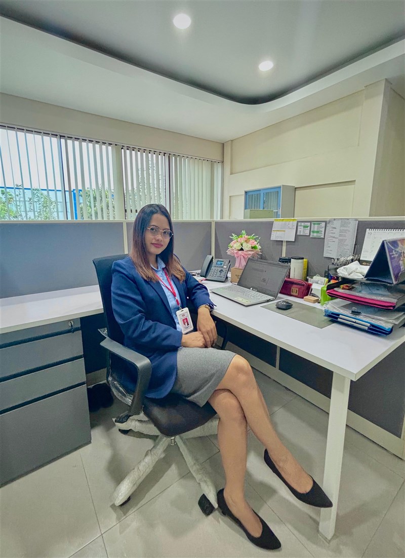 Foto Cecilia saat bekerja di perusahaan Taiwan yang berada di Jawa Barat. (Sumber Foto : Cecilia).