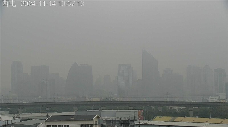 Taichung pada Jumat pagi. (Sumber Foto : Situs web Jaringan Pemantauan Kualitas Udara Taiwan https://airtw.epa.gov.tw/)