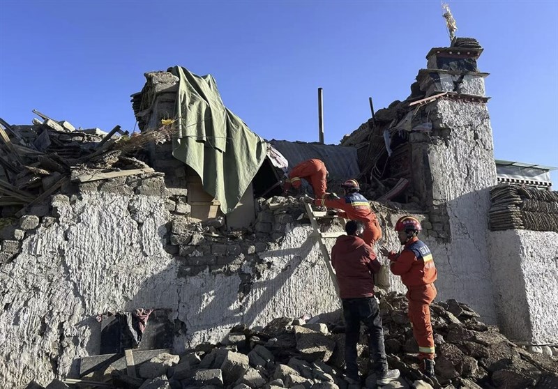 Gempa bumi berkekuatan 6.8 SR di wilayah terpencil Tibet. (Sumber Foto: Xinhua News Agency melalui Associated Press)