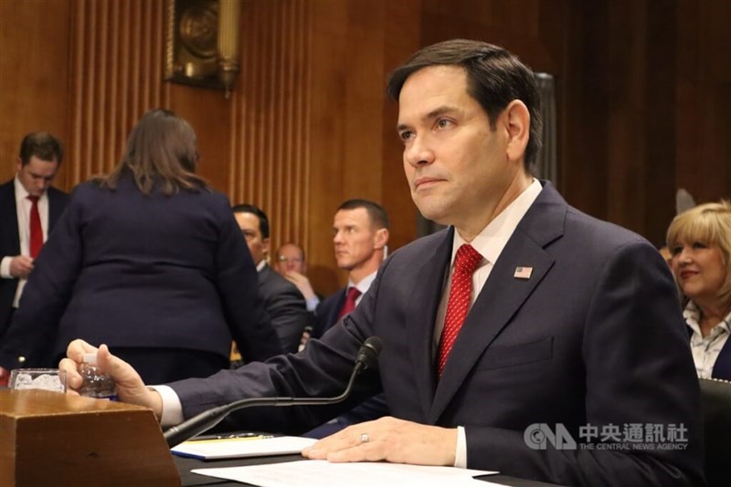 Marco Rubio dalam sidang pencalonan Senat pada Rabu. (Sumber Foto : CNA, 15 Januari 2025)