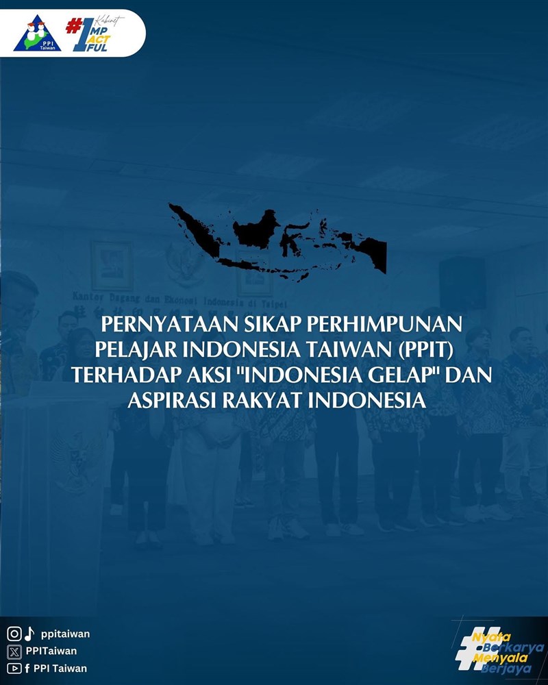 Perhimpunan Pelajar Indonesia Taiwan sampaikan respons pada situasi di Indonesia. (Sumber Foto : PPI Taiwan)