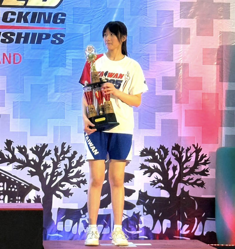 Tseng Jou-jou, pemain speed stacking dari Taiwan yang memenangkan enam medali emas. (Sumber Foto : Speed Stacks Taiwan, 29 April 2025)