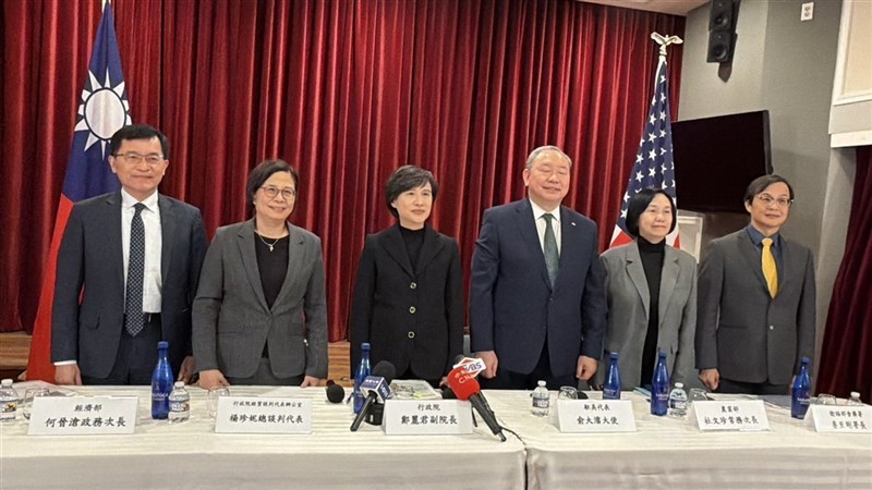 Konferensi pers Yuan Eksekutif di Washington, Kamis waktu setempat. (Sumber Foto : CNA, 12 Februari 2026)