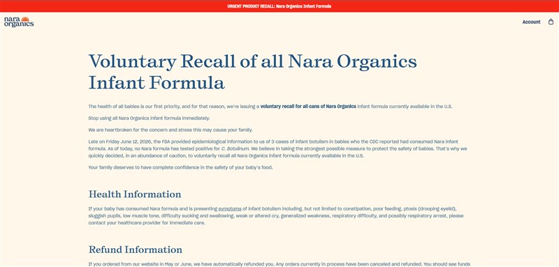 (Sumber Gambar : Tangkapan layar diambil dari nara.com/pages/nara-organics-recall-information)