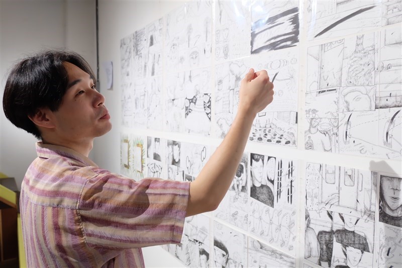 Karya komik Chen Shige di OCAC Taipei, 31 Juli 2026. (Sumber foto: CNA)