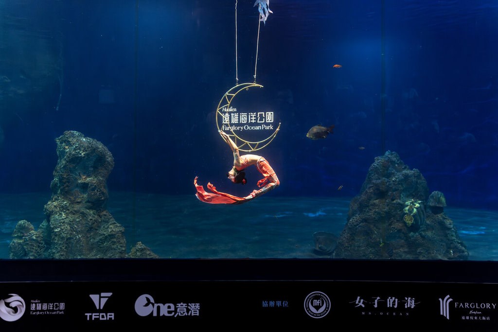 花蓮のテーマパークで人魚コンテスト 国内外の選手が美しさ競う／台湾
