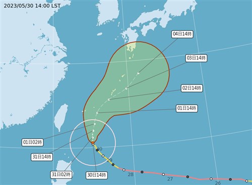 台風2号、北部を中心に雨の予報  西部では高温に要警戒／台湾