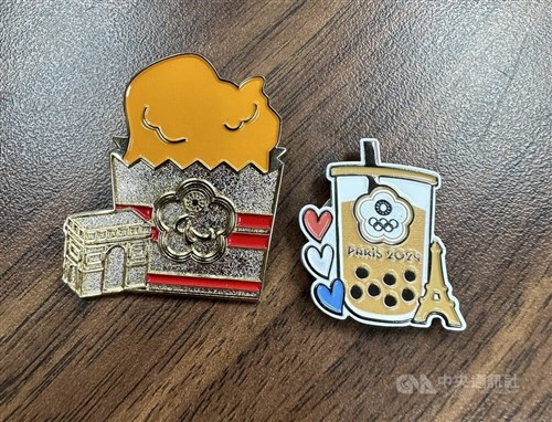 パラリンピックのピンバッジ  台湾はフライドチキン“ジーパイ”や黒熊のデザインを用意