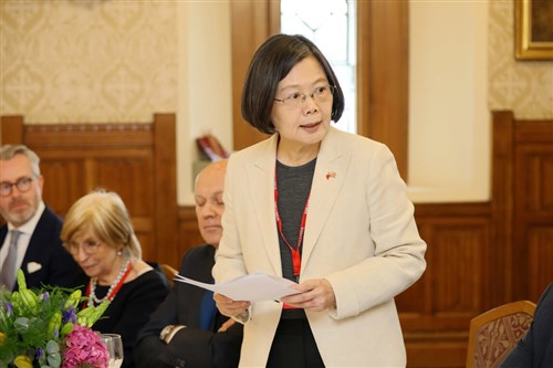 蔡前総統、英議会で演説  台湾と英国の連携強化を呼びかけ
