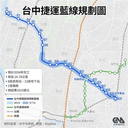台中メトロ・ブルーラインの起工式  34年の完成を予定／台湾