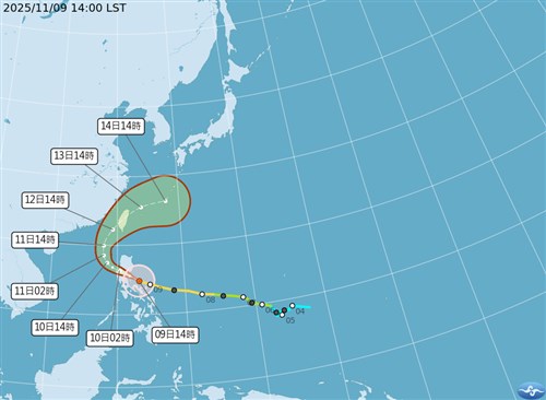 台風26号が台湾に接近　10、11日は北部や東部で大雨に警戒