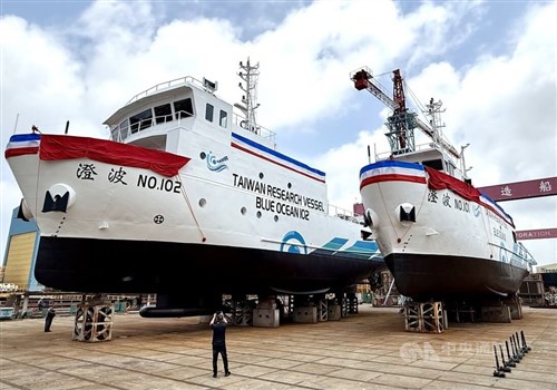新造の海洋調査船2隻が進水　頼総統「海域環境把握してこそ国の安全守れる」／台湾