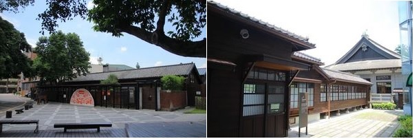 左は日本統治時代の「警察課長官舎」。右は日本統治時代に警察宿舎として使われていた建物。武道場「武得殿」につながっている。