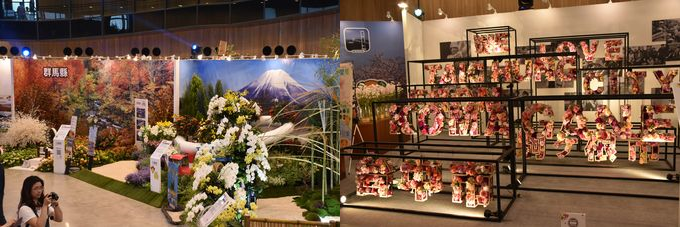 左から群馬県、鳥取県、駒ヶ根市のブース